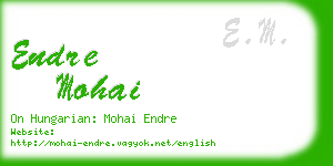 endre mohai business card